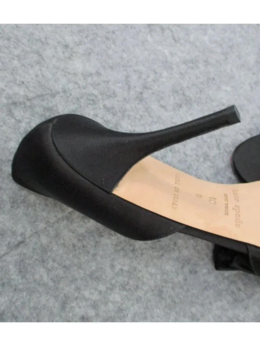 Kate Spade New York Womens Heels Size 10B Black Satin Chrisette Peep Toe